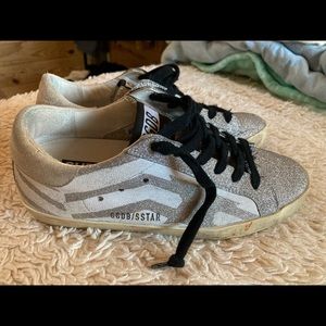 Golden Goose Super-Star sneakers in silver glitter 🤍